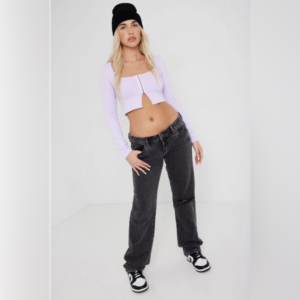 Black low rise jeans from garage